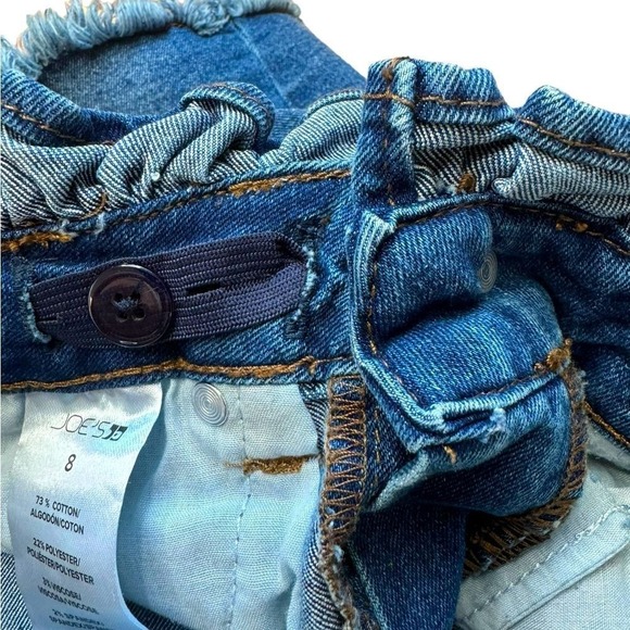 Girls Size 8 | Joe's Jean Skirt | Ruffle Waist | Dark Wash | Raw Hem - Picture 3 of 4